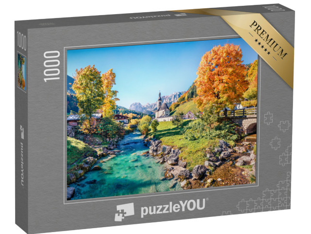 puzzle 1000 dílků „Ranní scéna farního kostela svatého Šebestiána, Bavorsko“