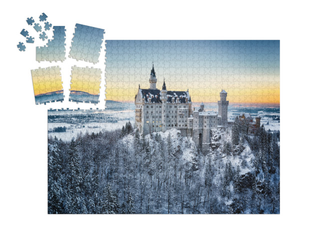 Puzzle-adventní kalendář „Zámek Neuschwanstein v zimě“