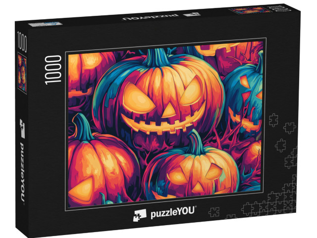 puzzle 1000 dílků „Halloweenská dýně“