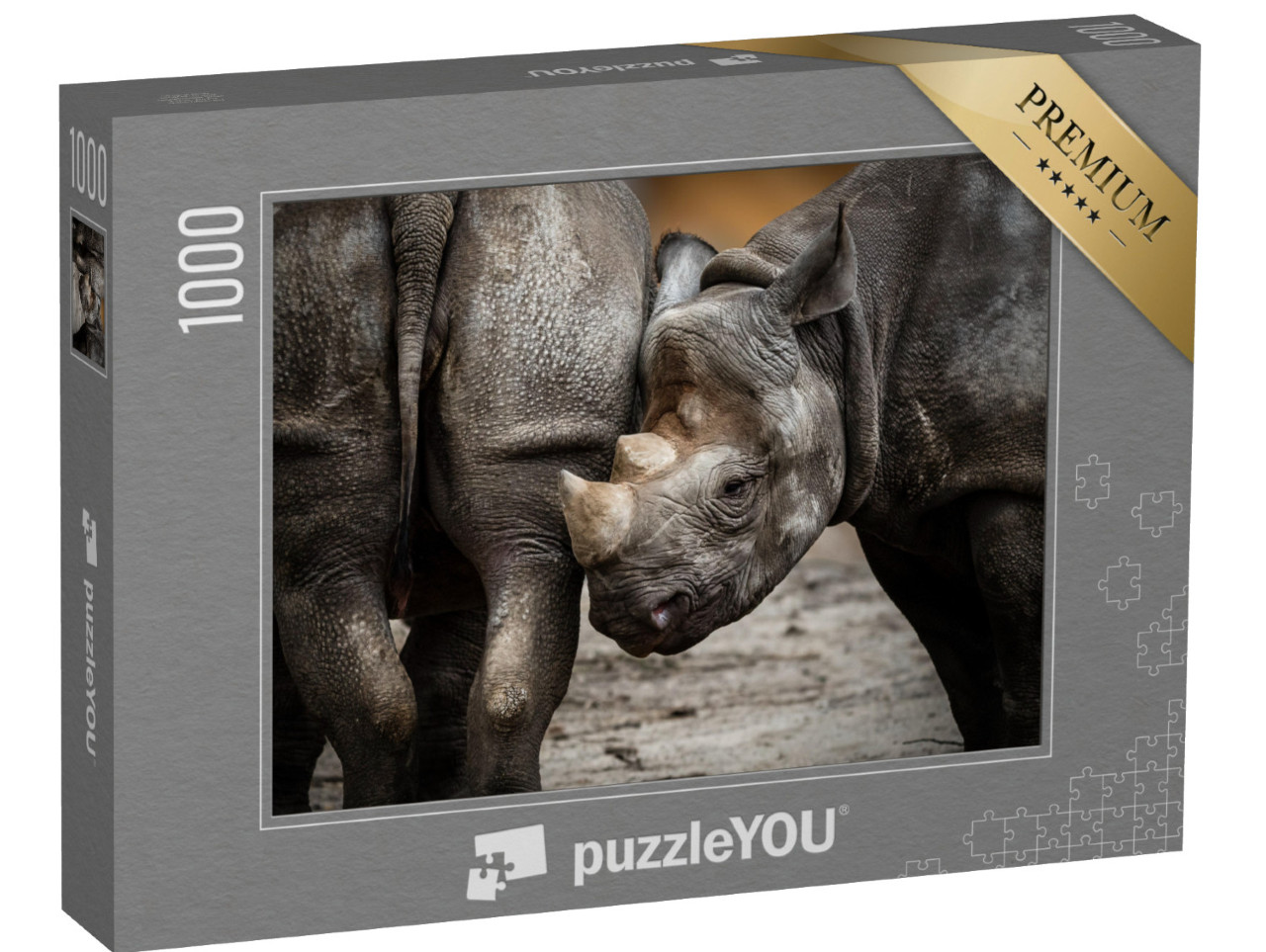 puzzle 1000 dílků „Mládě nosorožce“