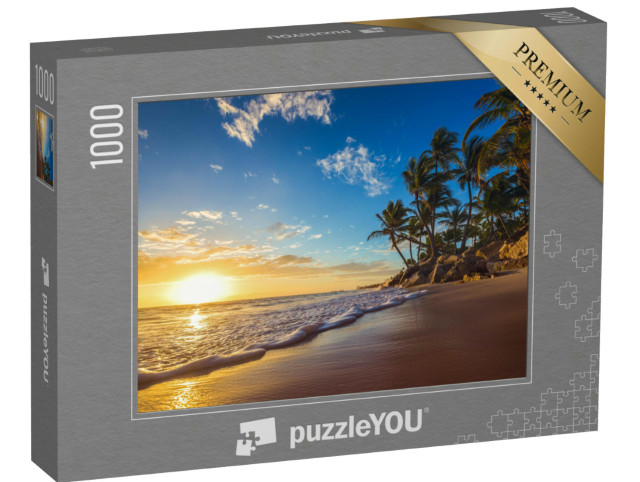 puzzle 1000 dílků „Východ slunce na rajské pláži, Dominikánská republika“