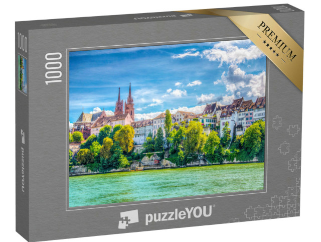puzzle 1000 dílků „Nábřeží Rýna v Basileji, Švýcarsko“