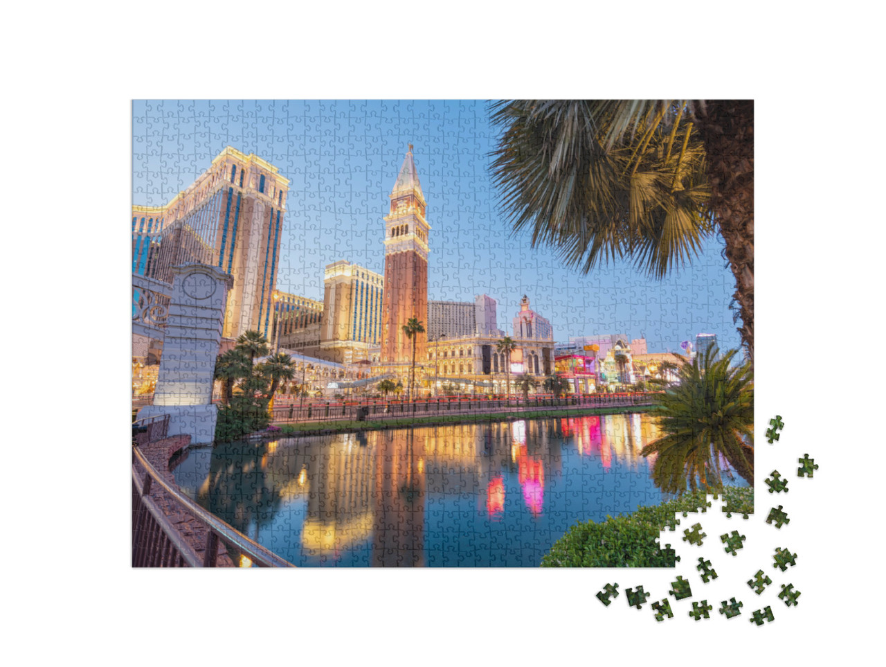 puzzle 1000 dílků „Las Vegas Strip za soumraku.“