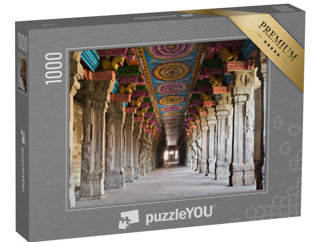 puzzle 1000 dílků „Interiér hinduistického chrámu Meenakshi v indickém městě Madurai“