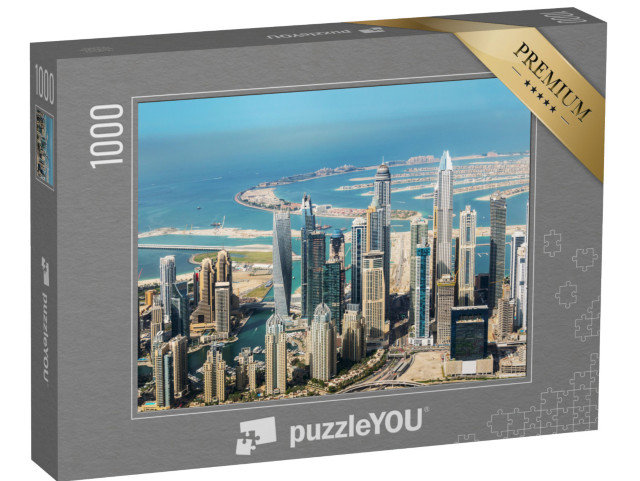 puzzle 1000 dílků „Panorama Dubaje Marina a Palm Jumeirah, Spojené arabské emiráty“