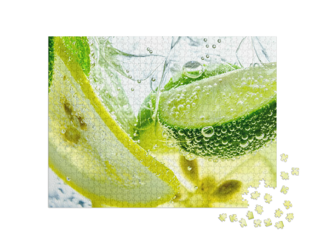 puzzle 1000 dílků „Plátky citronu v perlivé vodě, osvěžující džus“
