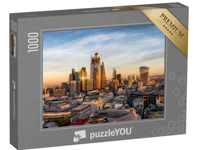 puzzle 1000 dílků „Západ slunce nad panoramatem londýnské City, Anglie“