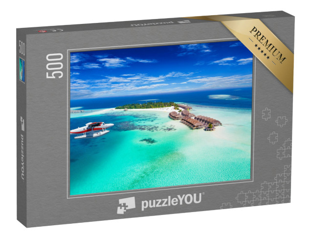puzzle 500 dílků „Hydroplán se blíží k Maledivám“