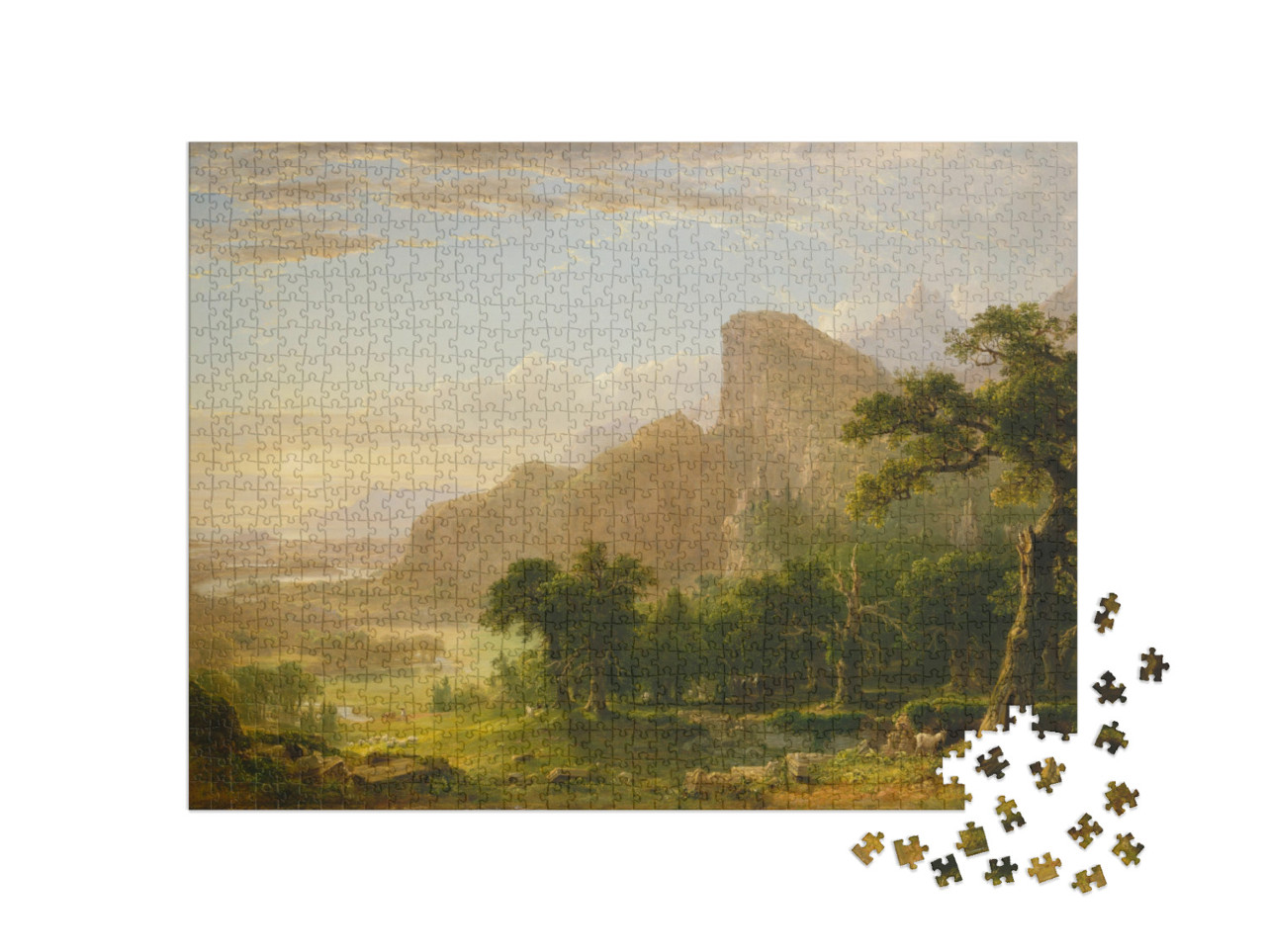 puzzle 1000 dílků „Asher Brown Durand - Krajina - Scéna z filmu Thanatopsis“