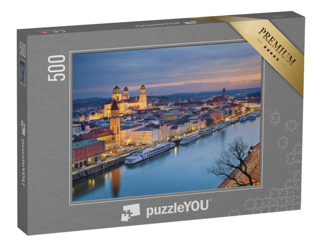 puzzle 500 dílků „Pasov na Dunaji za soumraku“