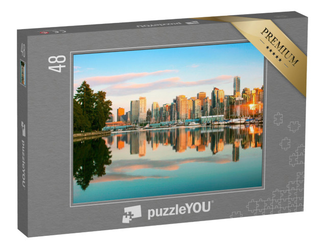 puzzle 48 dílků „Vancouver při západu slunce, Britská Kolumbie, Kanada“