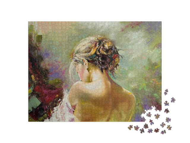 puzzle 1000 dílků „Pohled na ženu zezadu“