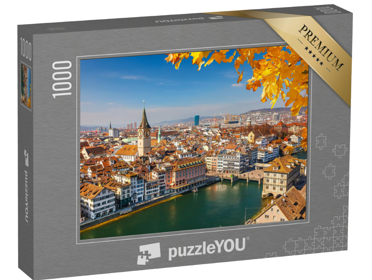 puzzle 1000 dílků „Curych na řece Limmat, Švýcarsko“