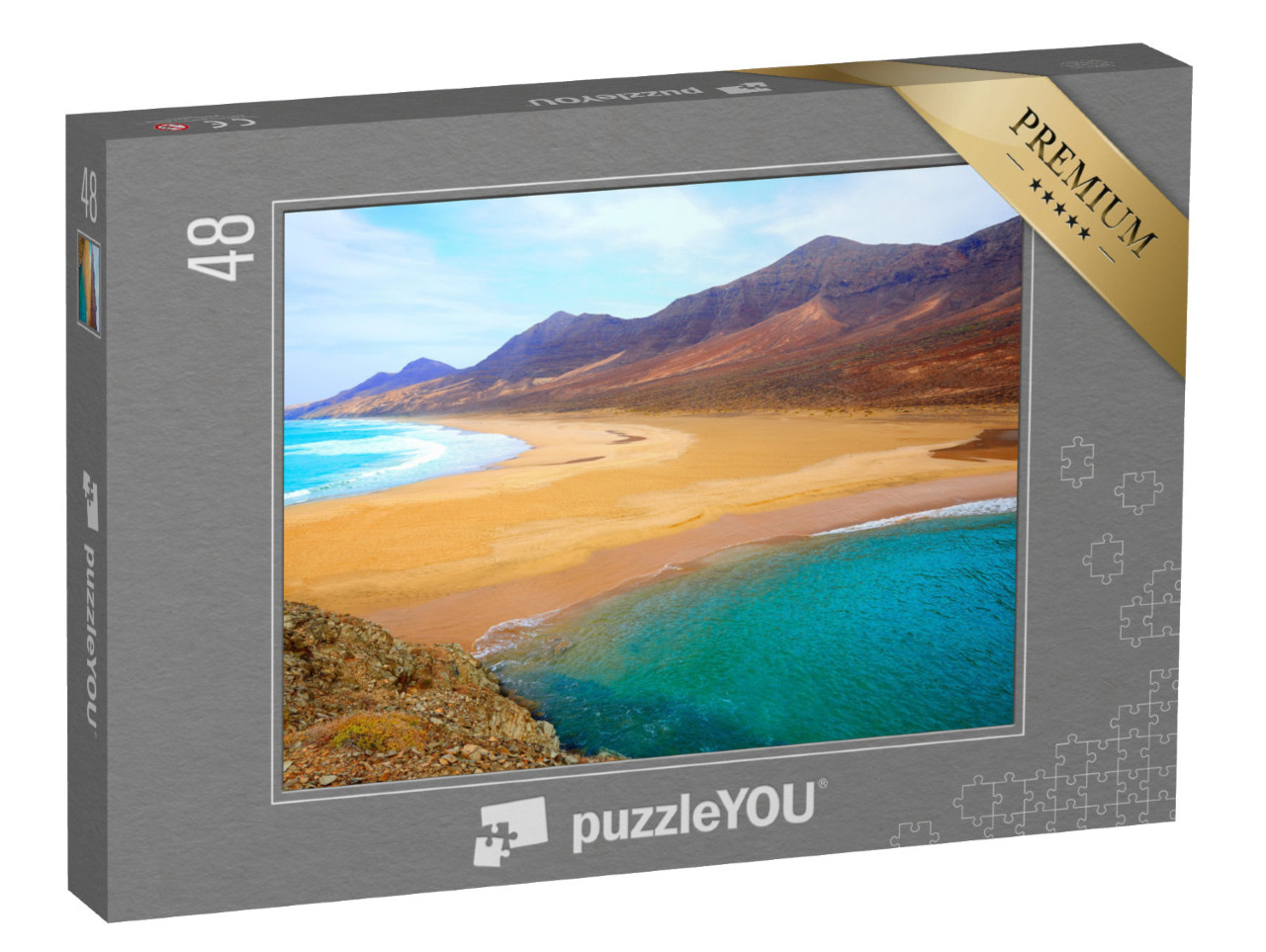 puzzle 48 dílků „Pláž Barlovento, Fuerteventura, Kanárské ostrovy, Španělsko“