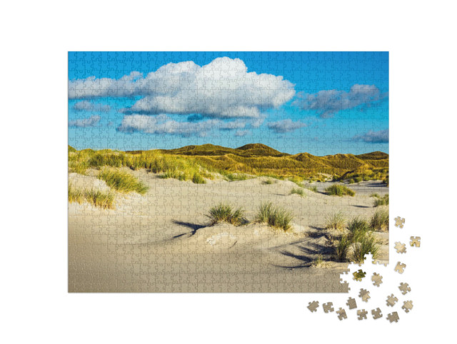 puzzle 1000 dílků „Duny na ostrově Amrum v Severním moři, Německo“