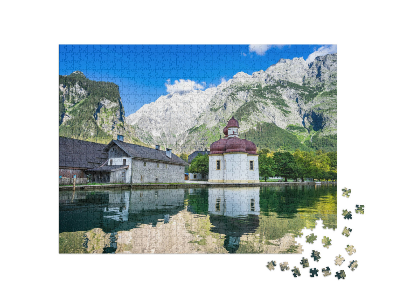 puzzle 1000 dílků „Svatý Bartoloměj při východu slunce fotografovaný od moře“