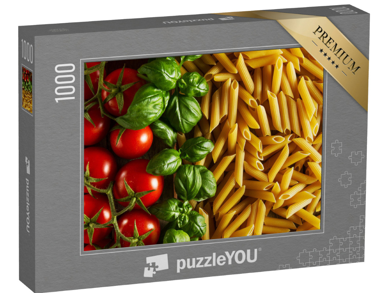 puzzle 1000 dílků „Těstoviny, rajčata a bazalka“