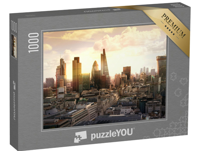puzzle 1000 dílků „Večerní panorama bankovní čtvrti, Londýn, Anglie“