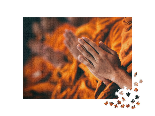 puzzle 1000 dílků „Meditace a modlitba: Buddhističtí mniši“