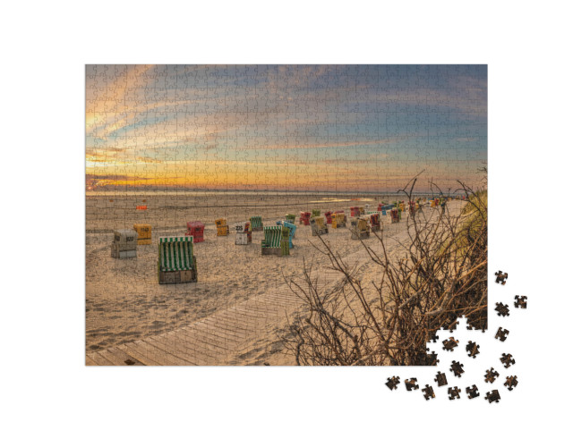puzzle 1000 dílků „Západ slunce Langeoog“