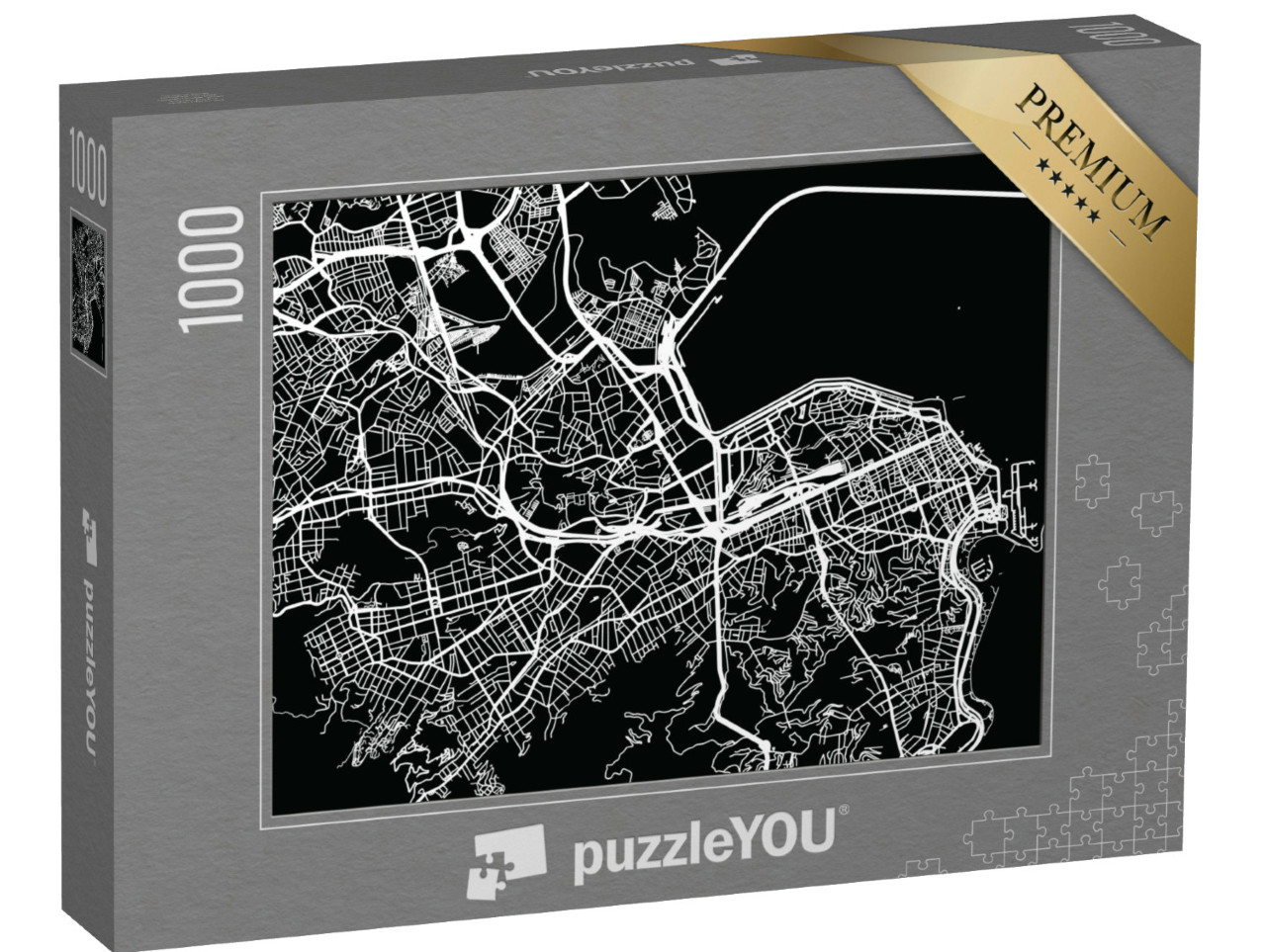 puzzle 1000 dílků „Mapa města Rio de Janeiro, Brazílie“
