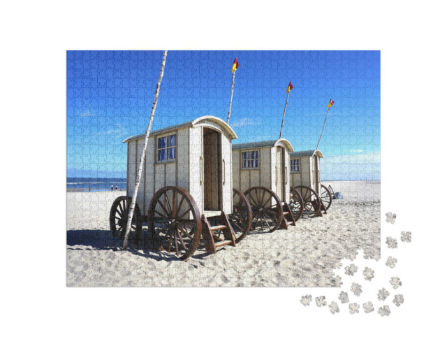 puzzle 1000 dílků „Koupací vozík na Norderney, Německo“