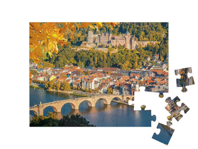 puzzle 48 dílků „Pohled na Heidelberg na podzim“