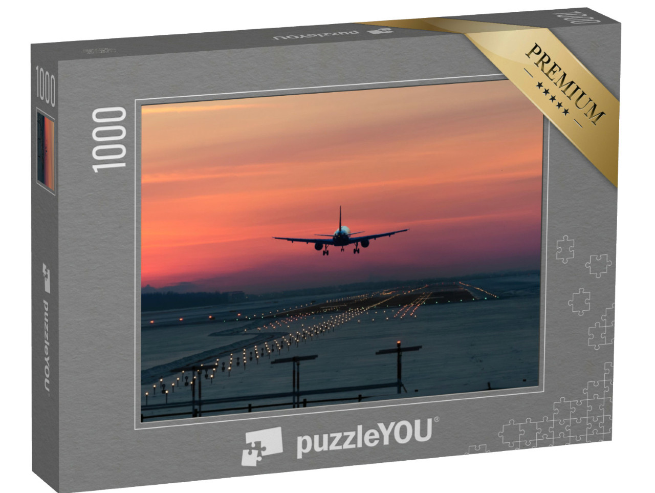 puzzle 1000 dílků „Blížící se letadlo v časných ranních hodinách“