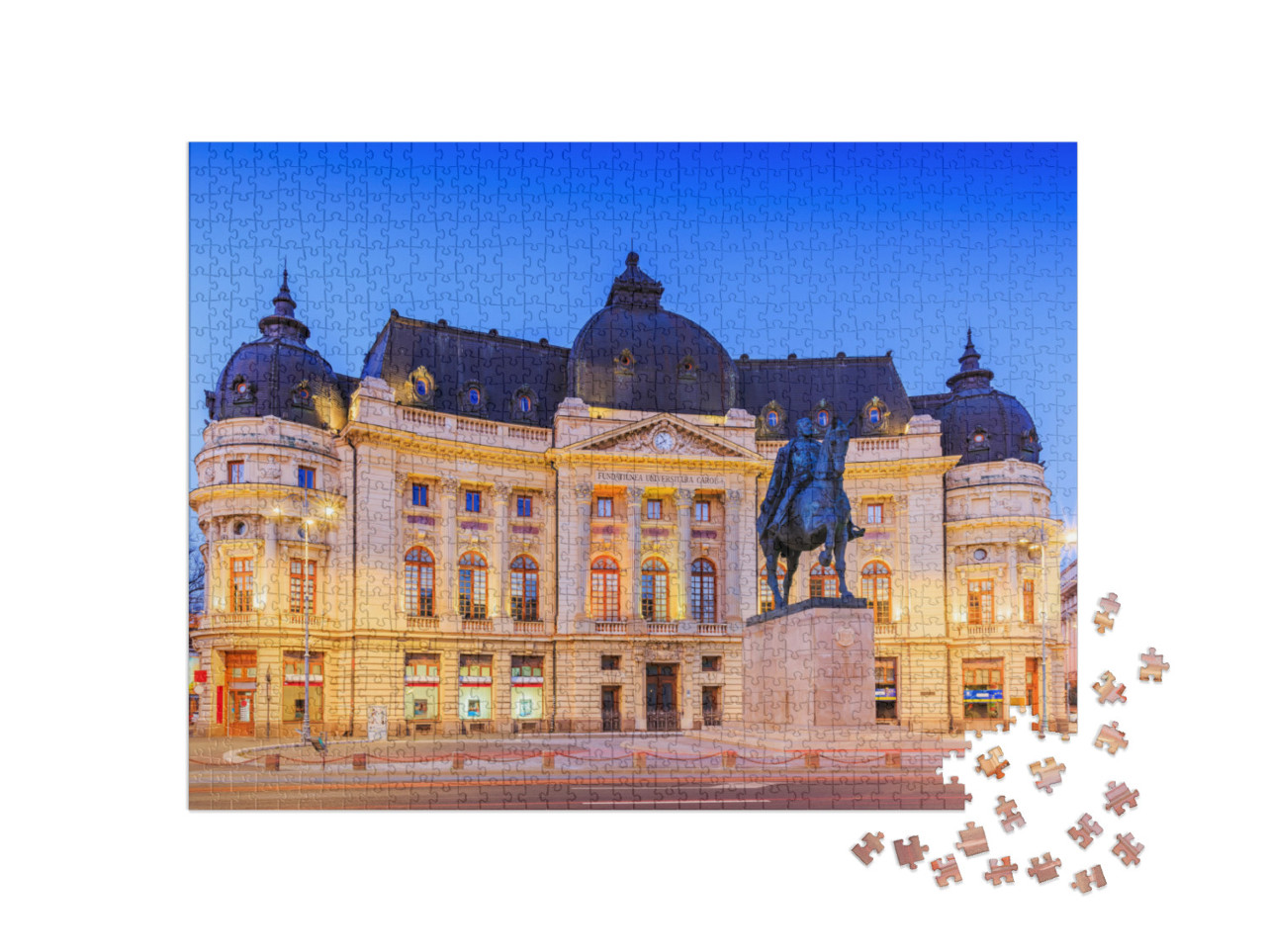 puzzle 1000 dílků „Ústřední univerzitní knihovna v Bukurešti, Rumunsko“