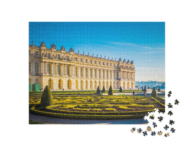 puzzle 1000 dílků „Versailles s krásnými zahradami, památka světového dědictví ve Francii“