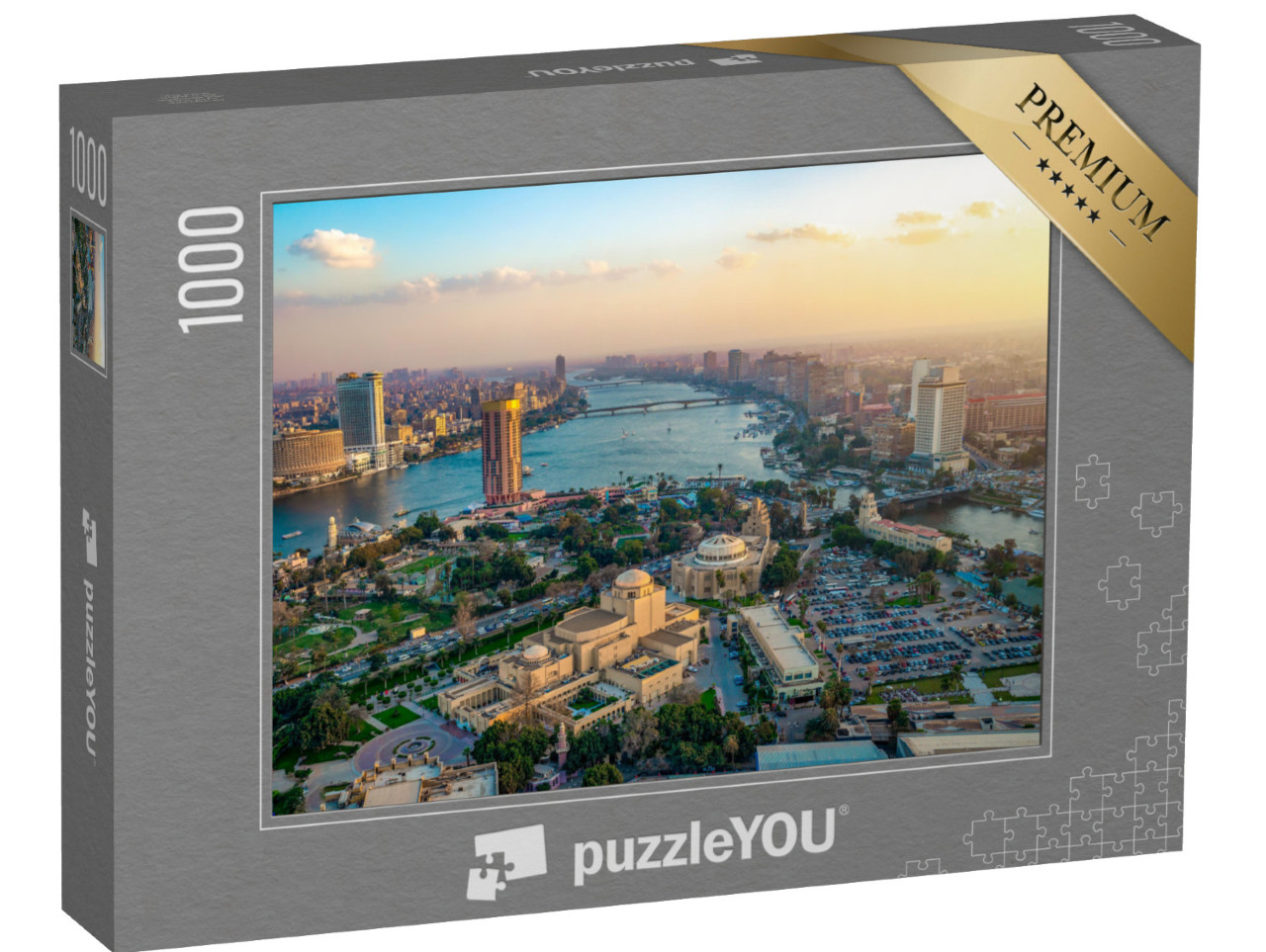 puzzle 1000 dílků „Panorama Káhiry při západu slunce, Egypt“