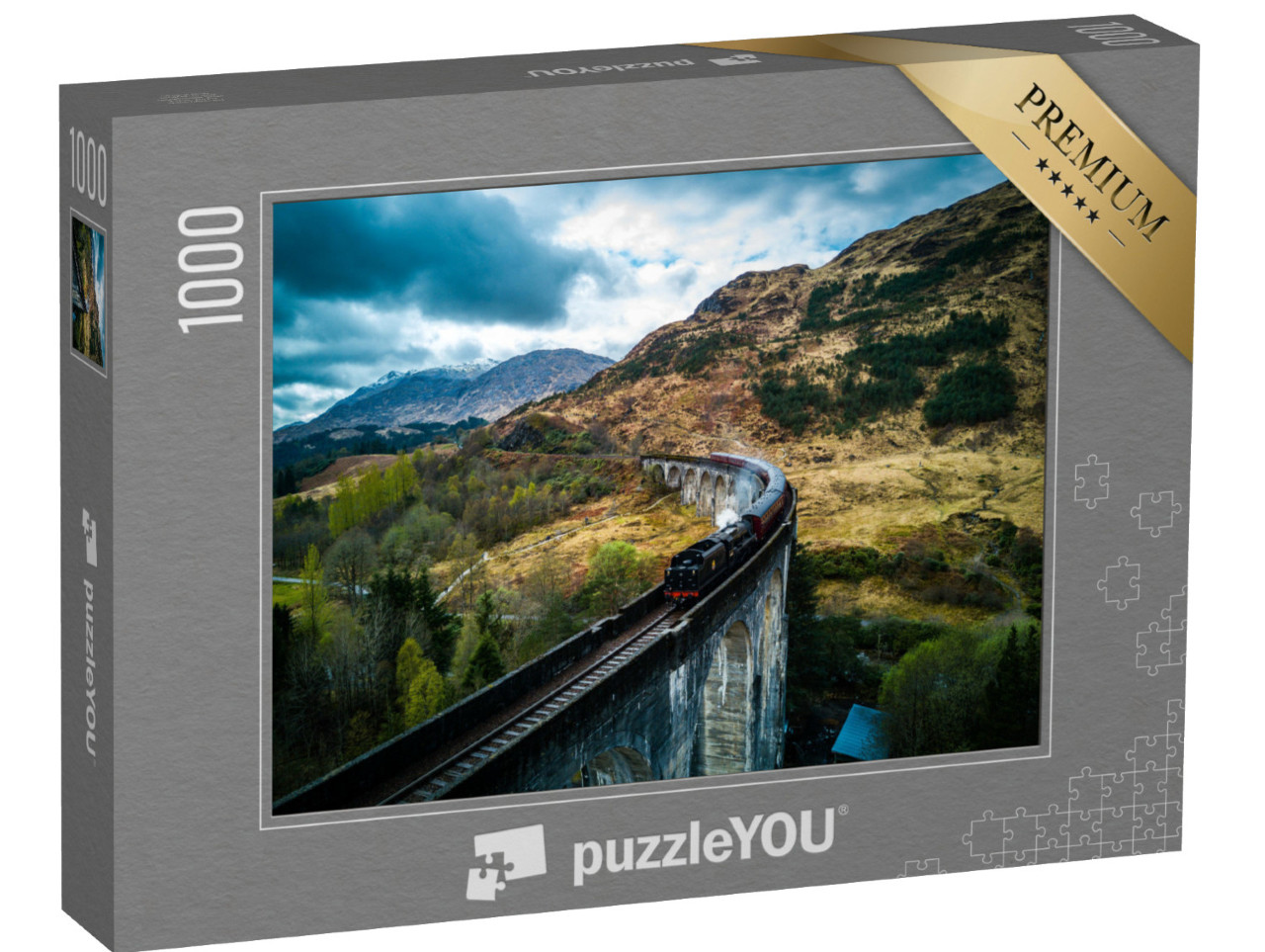 puzzle 1000 dílků „Parní vlak na slavném viaduktu Glenfinnan, Skotsko“