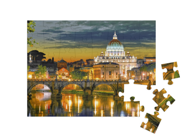 puzzle 48 dílků „Řím, Itálie, bazilika svatého Petra“