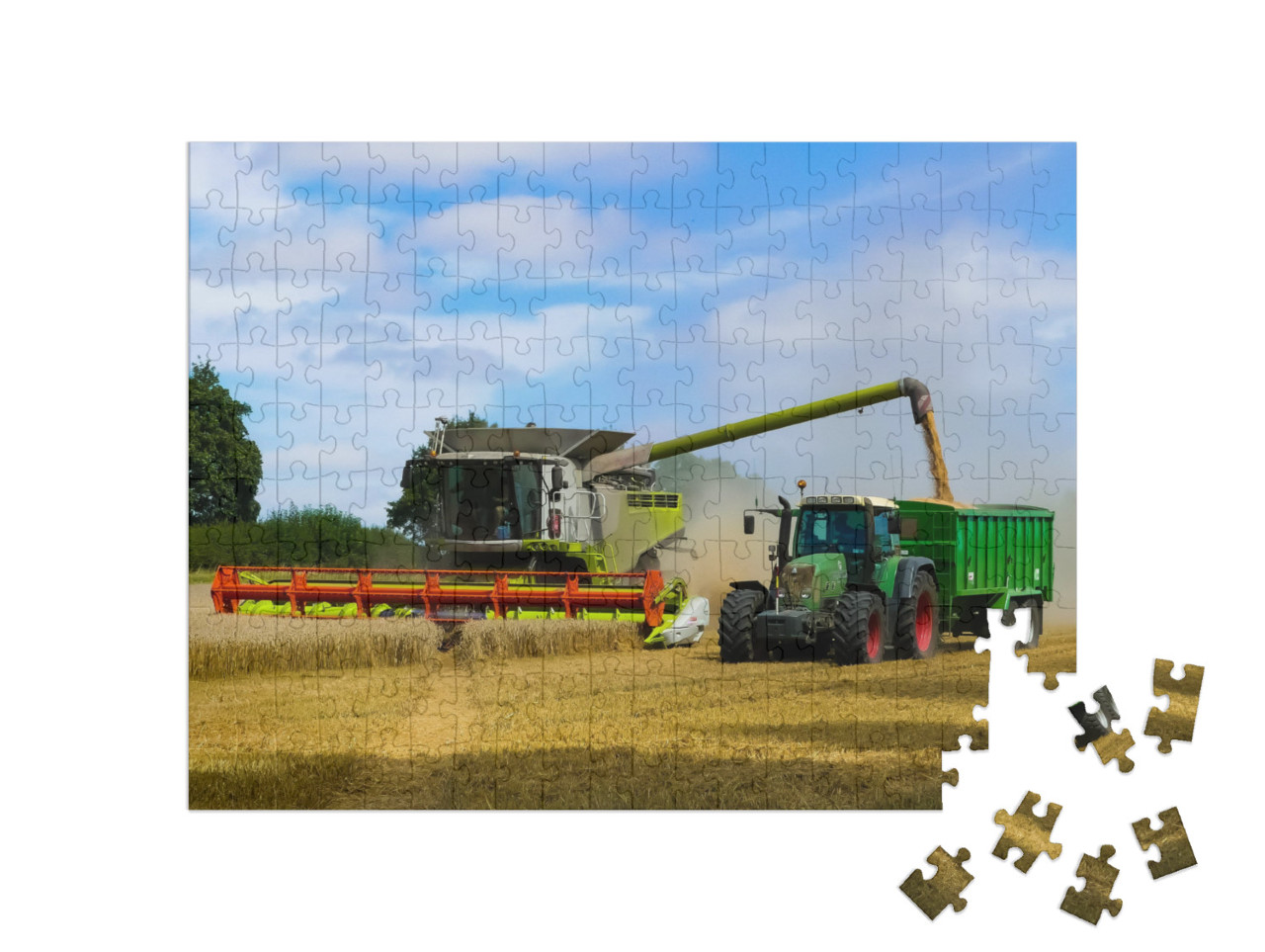 puzzle 200 dílků „Traktor s přívěsem, Oxfordshire“