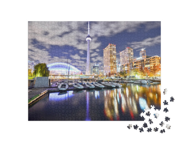 puzzle 1000 dílků „Noční panorama Toronta v Ontariu, Kanada“