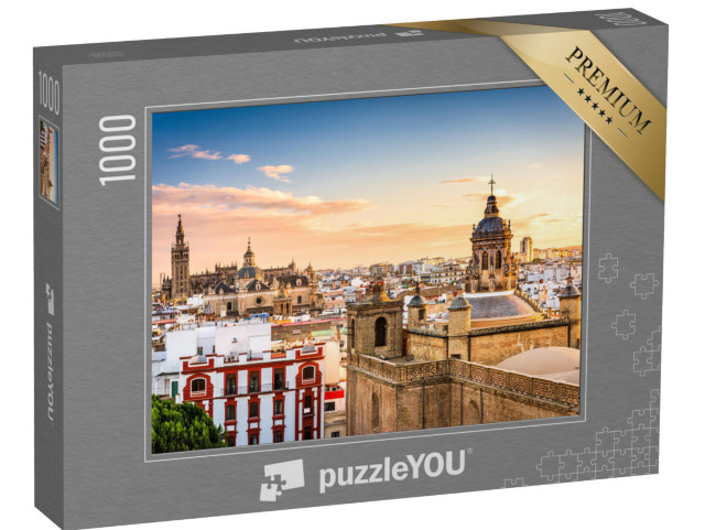 puzzle 1000 dílků „Panorama historického centra Sevilly, Španělsko“