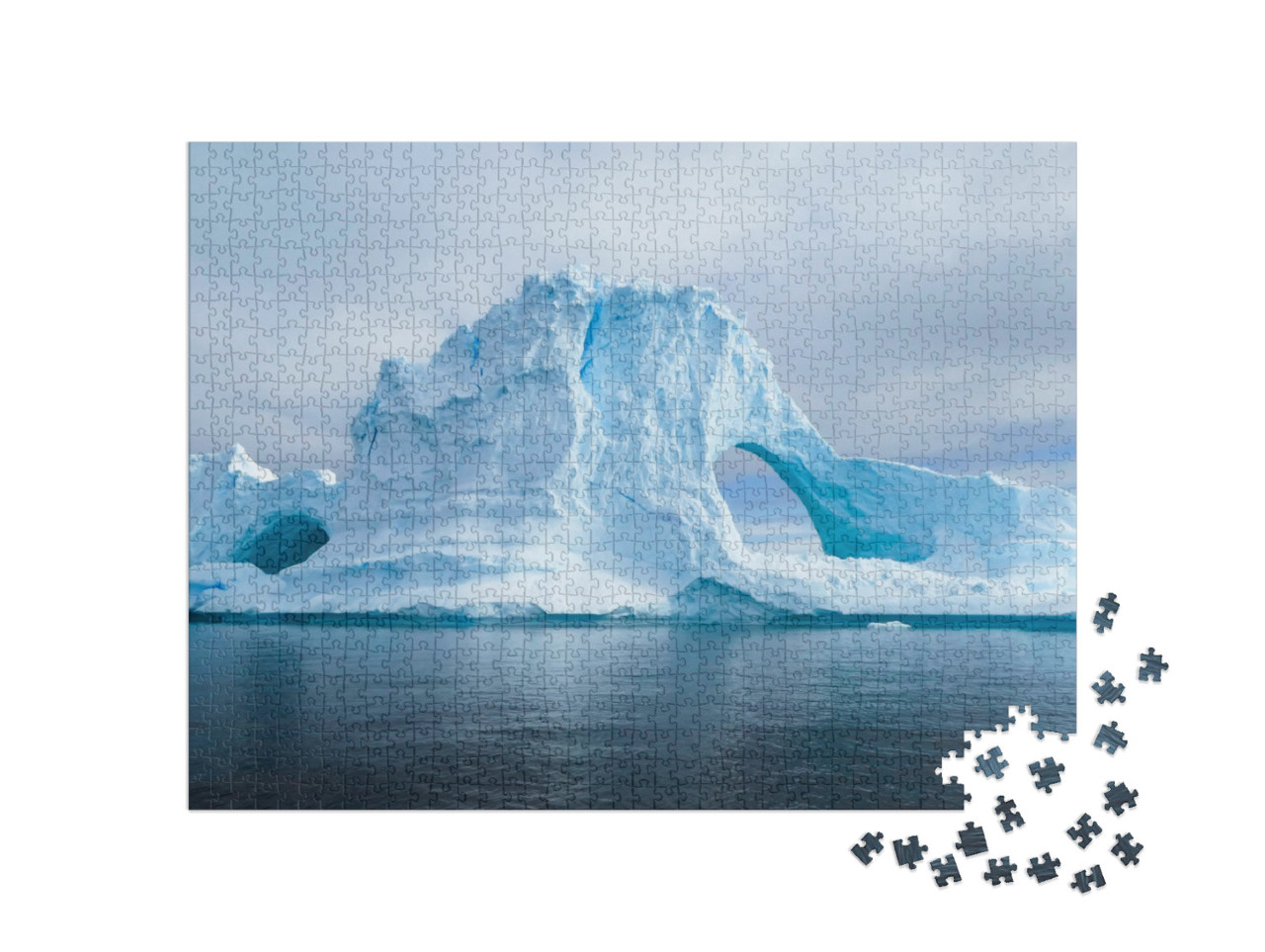 puzzle 1000 dílků „Antarktické ledovce a ledové hory z jihu Země“