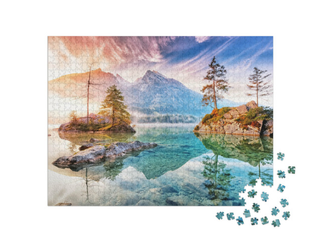 puzzle 1000 dílků „Hintersee v Národním parku Ramsau, Německo“