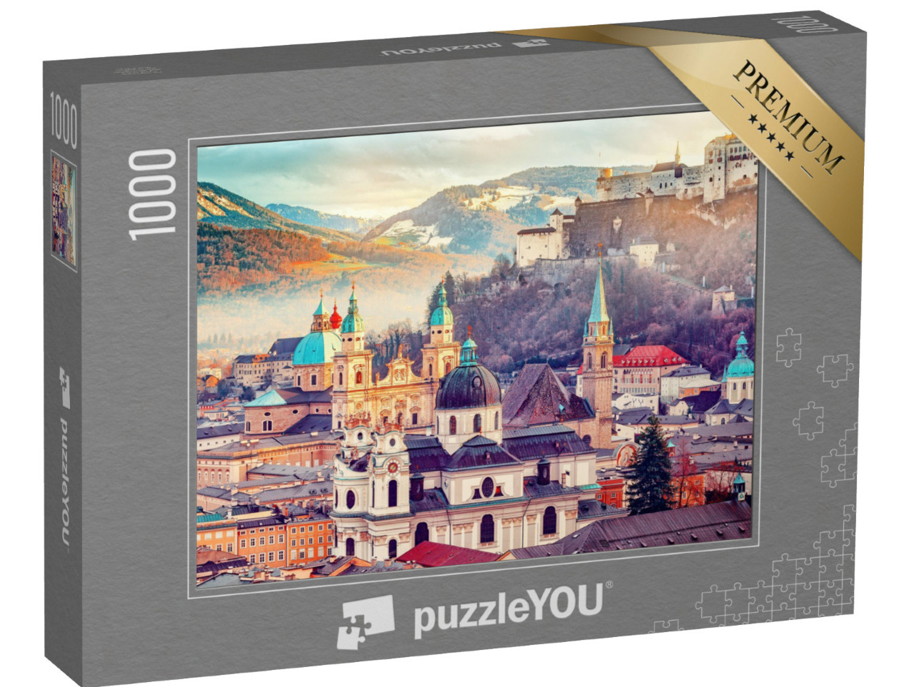 puzzle 1000 dílků „Nádherný pohled na podzimní Salzburg, Rakousko“