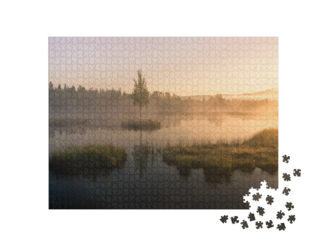 puzzle 1000 dílků „Mlhavé rašeliniště, Šumava, Česká republika“