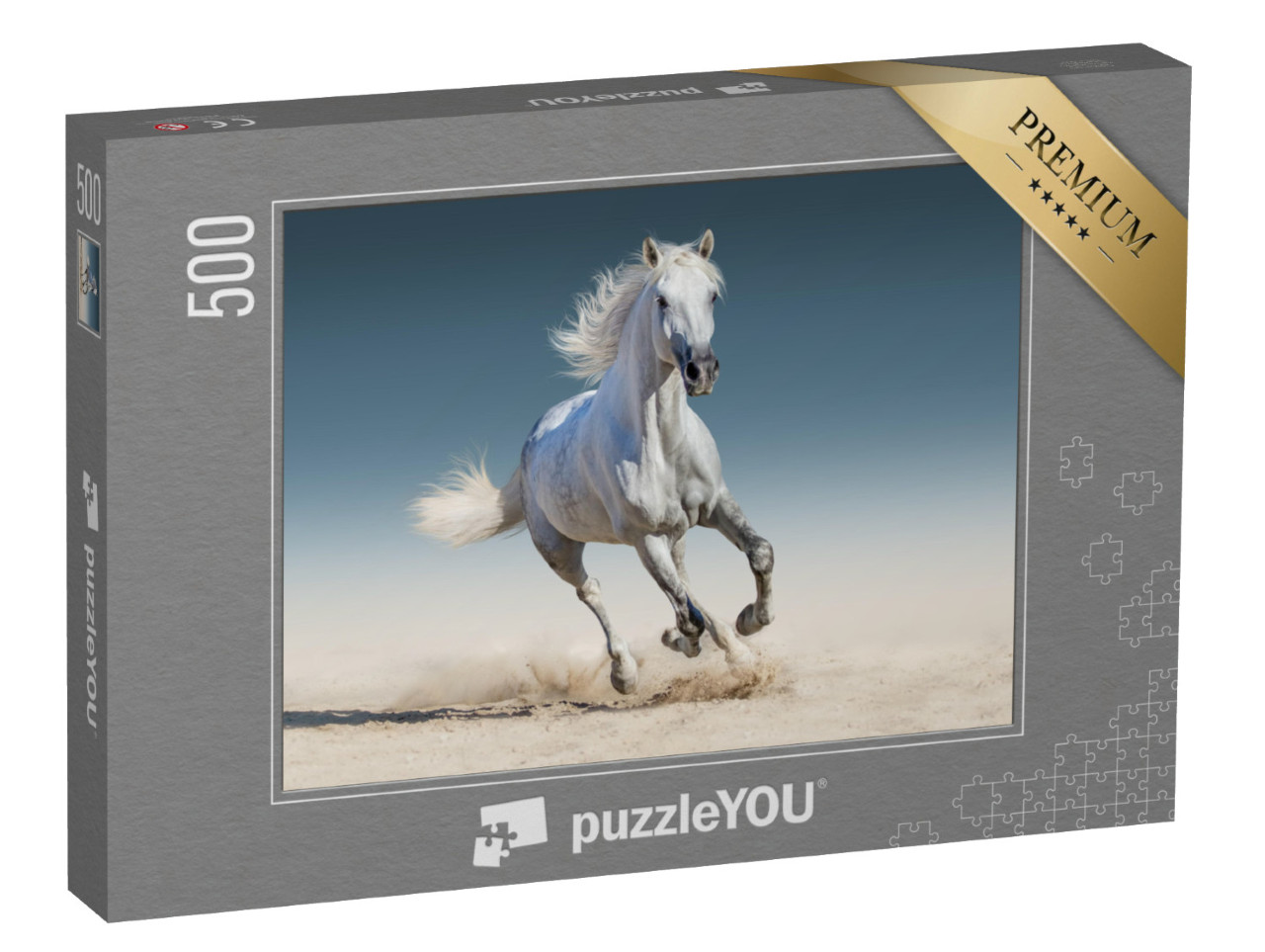 puzzle 500 dílků „Bílý kůň běží cvalem“