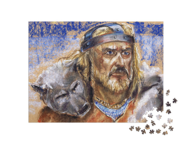 puzzle 1000 dílků „Ilustrace: Polobůh válečník Vikingů“