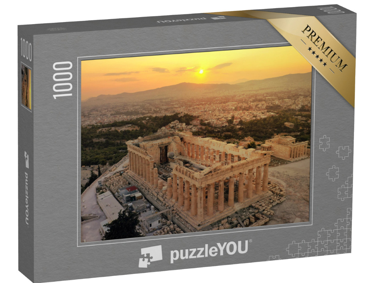 puzzle 1000 dílků „Kopec Akropolis a Parthenon při západu slunce, Athény, Řecko“