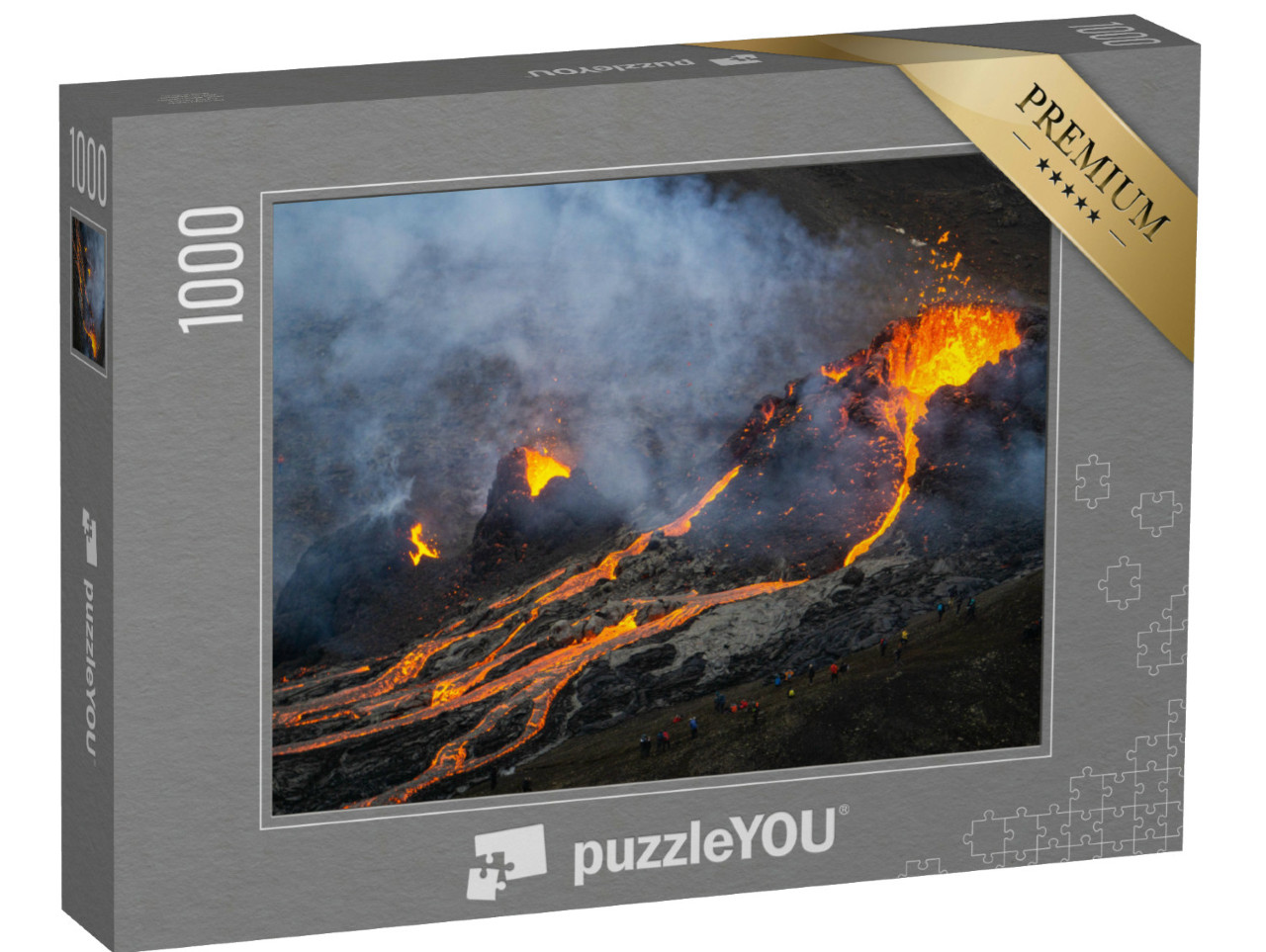puzzle 1000 dílků „Erupce sopky Fagradalsfjall na jihozápadě Islandu v březnu 2021“
