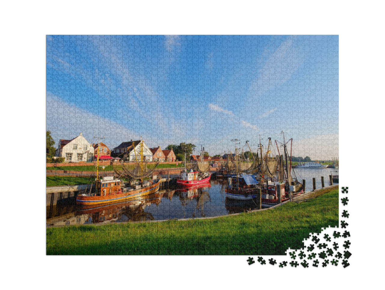 puzzle 2000 dílků „Rybářský přístav Greetsiel, Německo“