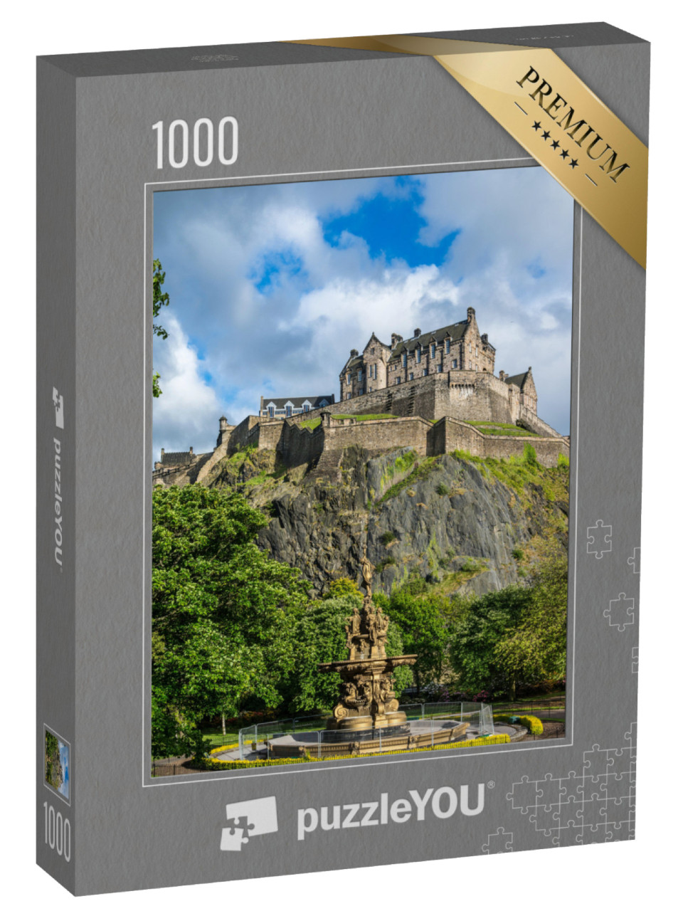 puzzle 1000 dílků „Edinburský hrad, Skotsko, z Princes Street Gardens“