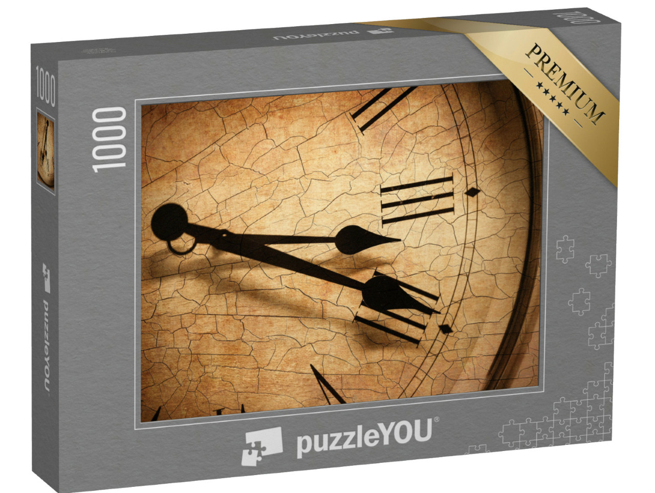 puzzle 1000 dílků „Klasický ciferník hodinek s prasklinami“