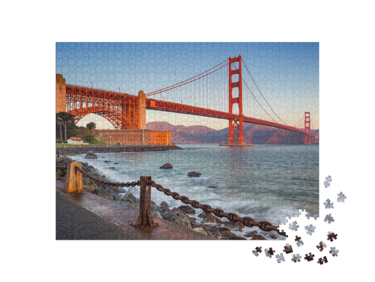 puzzle 1000 dílků „Most Golden Gate při východu slunce, San Francisco“