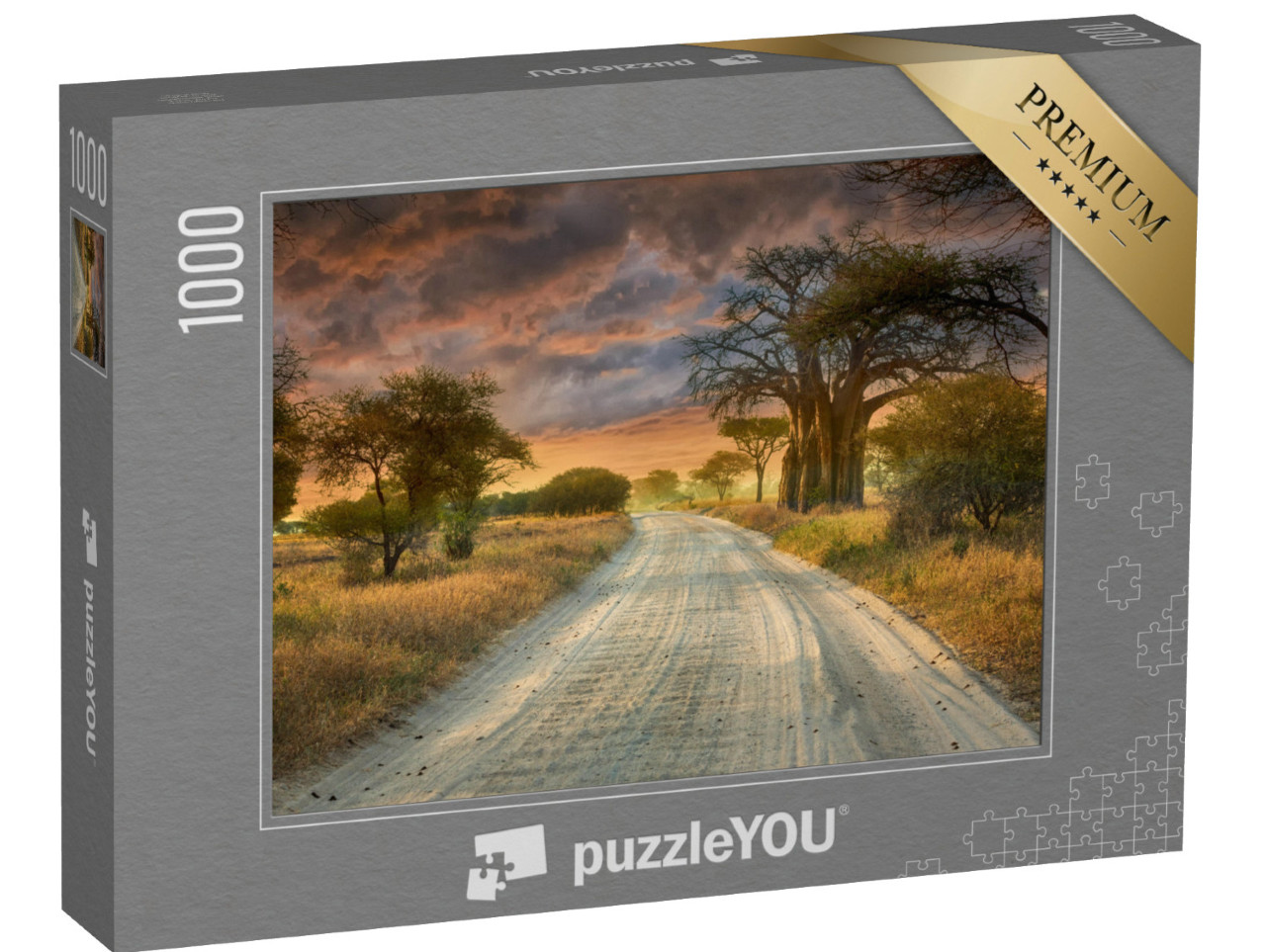 puzzle 1000 dílků „Nejlepší způsob projížďky v tanzanském přírodním parku Serengeti“