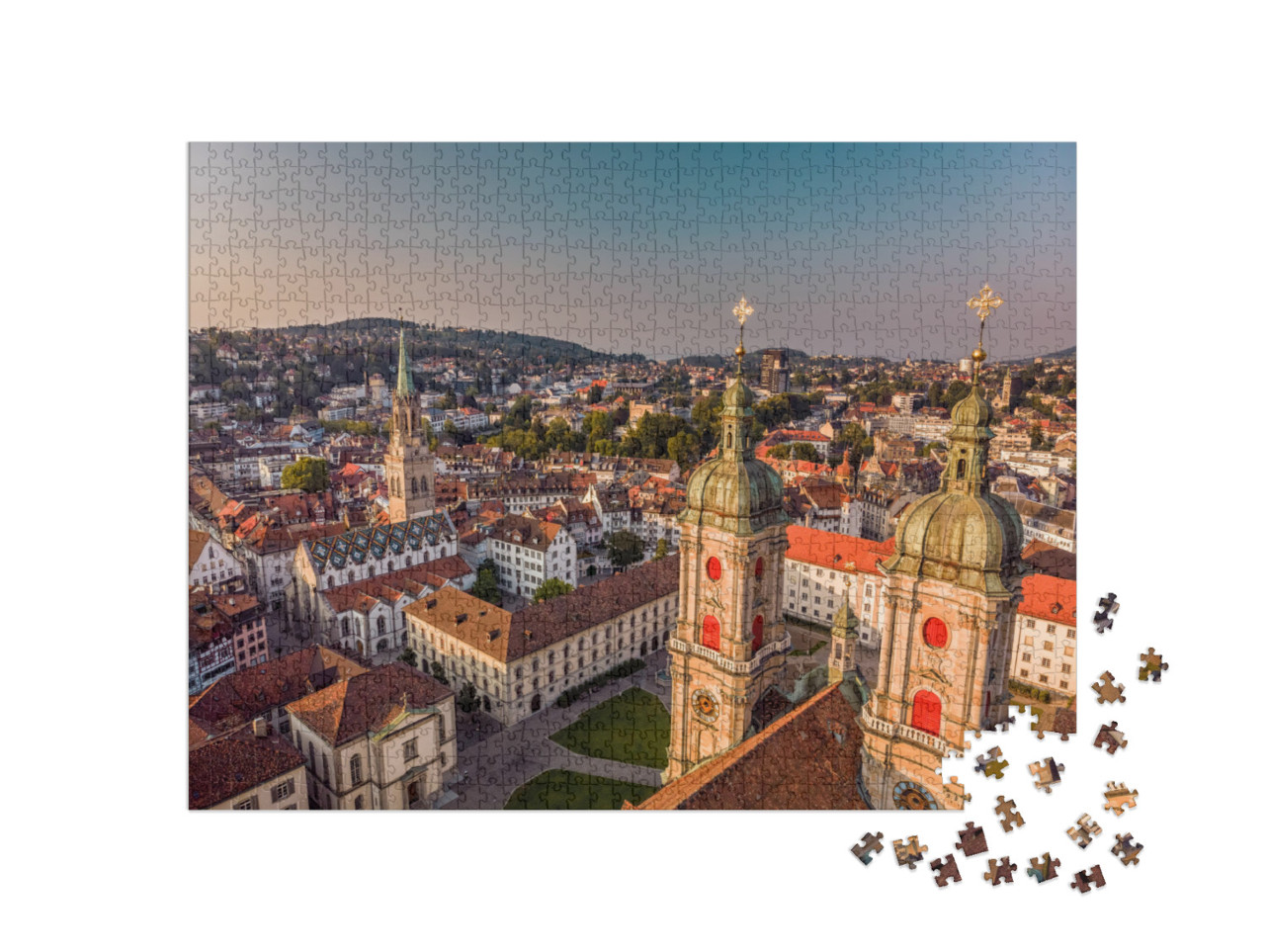 puzzle 1000 dílků „Nádherný výhled na St. Gallen, Švýcarsko“